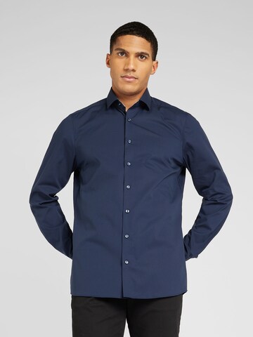 OLYMP Slim fit Overhemd in Blauw: voorkant