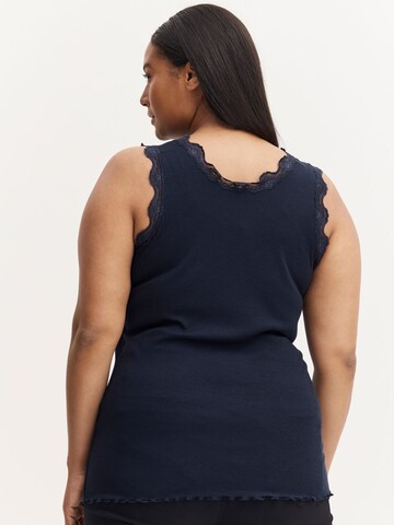 Fransa Curve Top in Blue