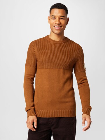 JACK & JONES Sweater 'SPENCER' in Brown: front