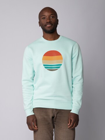 Felpa 'Retro Sunset Ocean' di Watapparel in blu: frontale