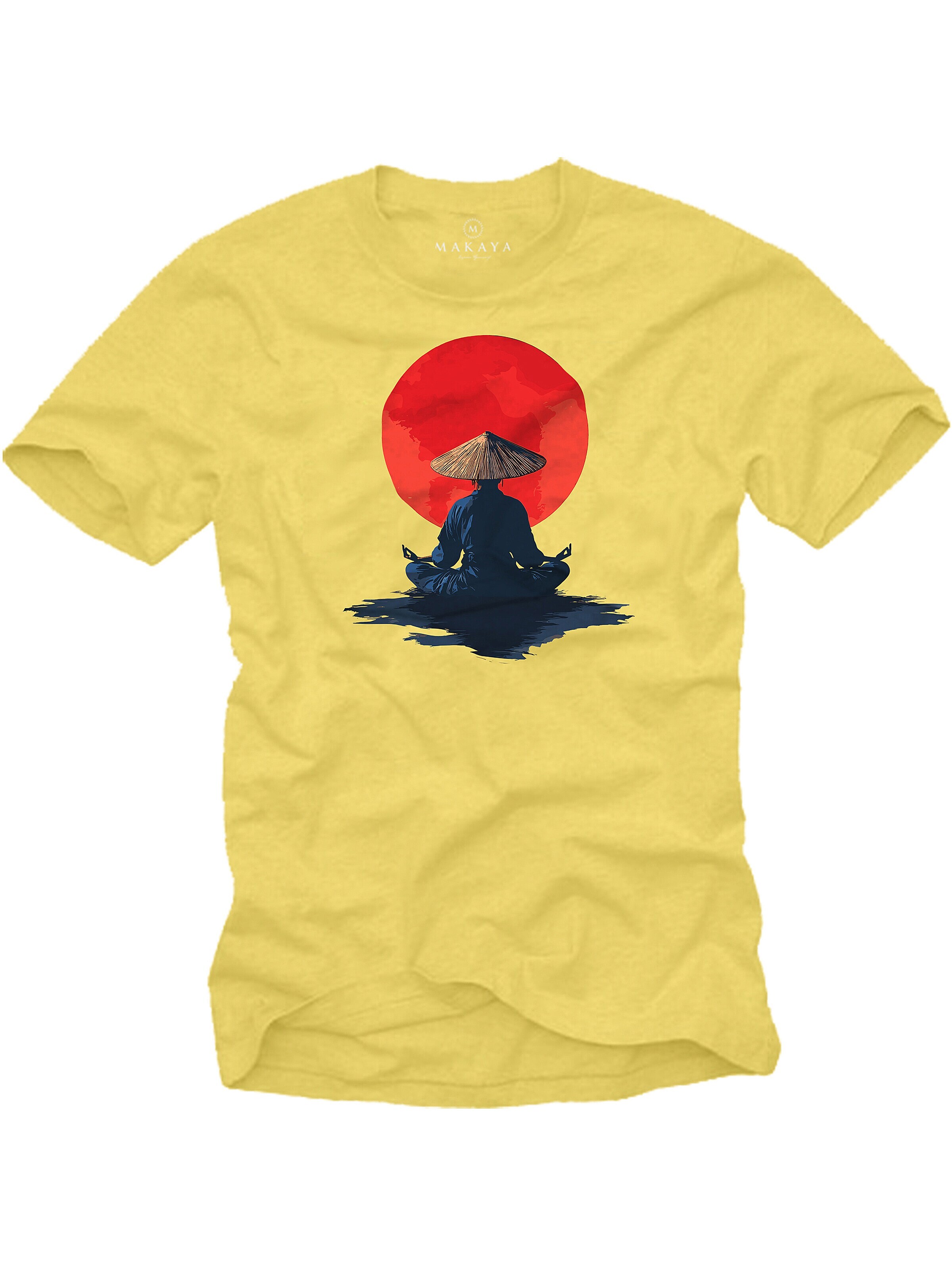 MAKAYA Shirt 'Cup Cat' in Yellow: front