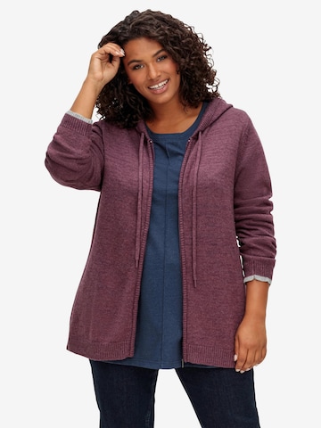 SHEEGO Knit Cardigan in Purple: front