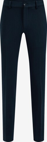 WE Fashion Slim fit Trousers with creases in Blue: front