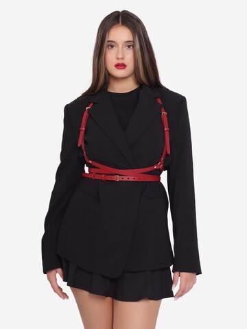 Haute Cuir - Cinturón 'Slim Double Belt Harness' en rojo: frente