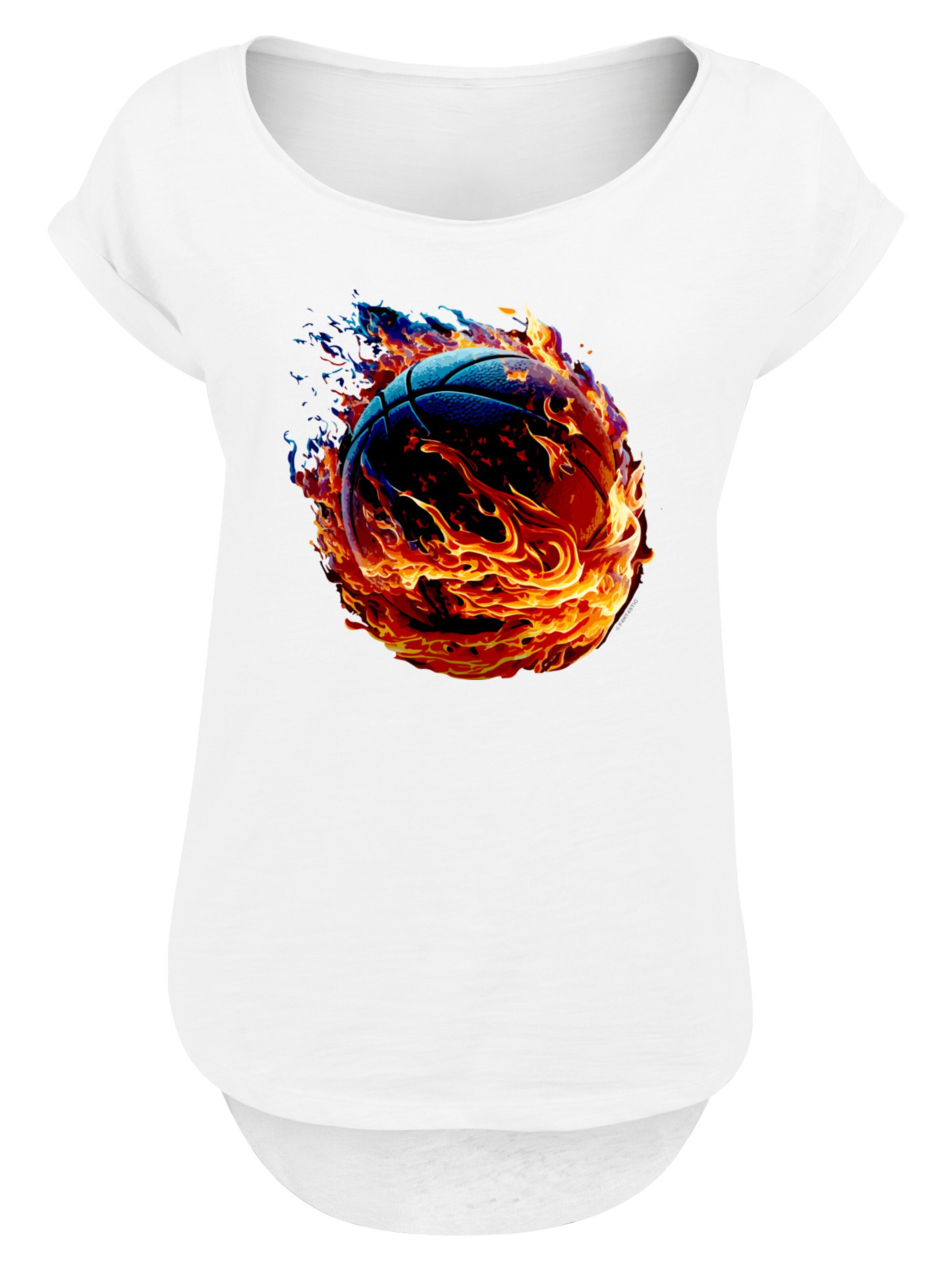 T-shirt 'On FIRE' F4NT4STIC en blanc : devant
