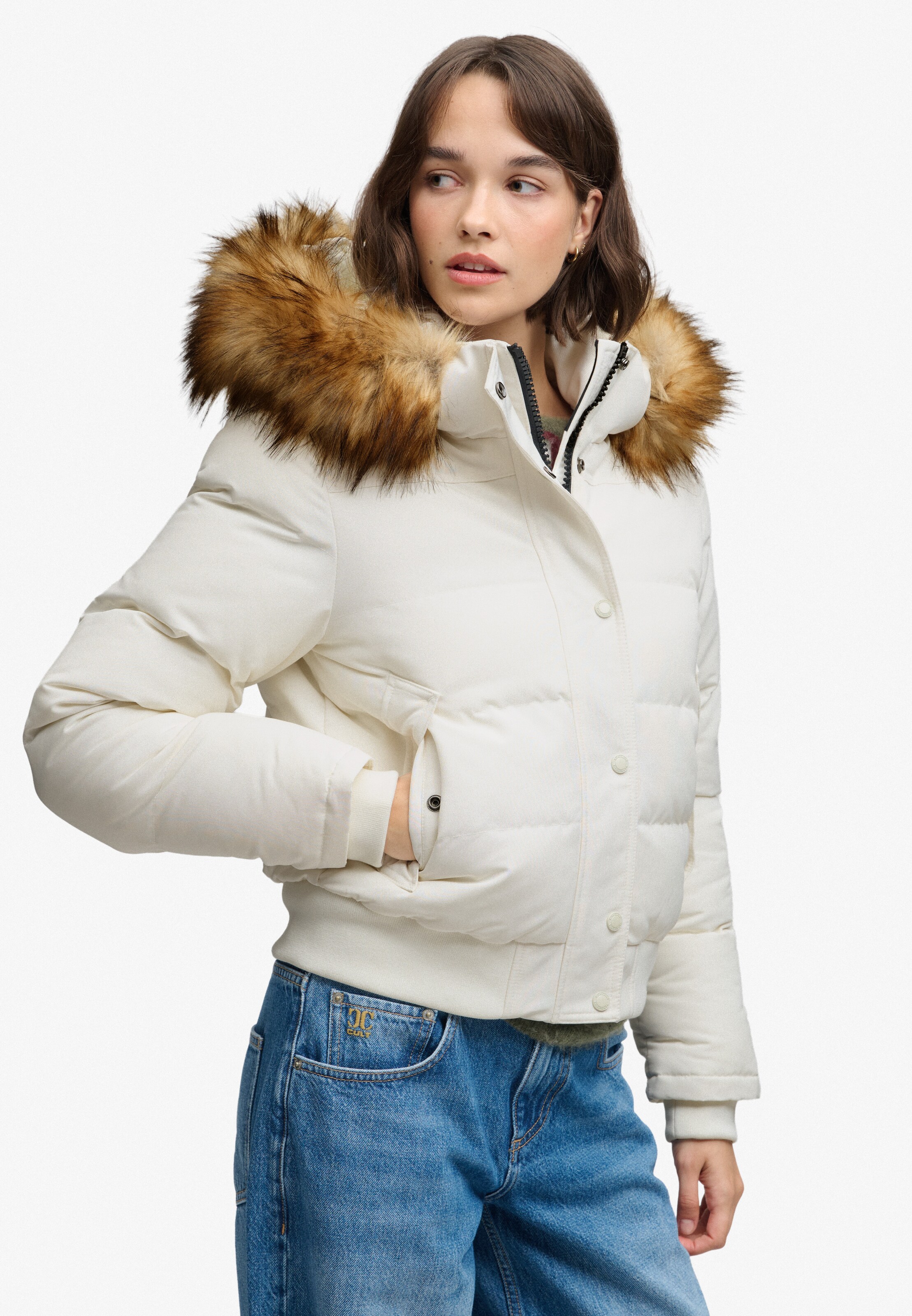 Superdry & Co Winter Jacket 'Everest' in White: front