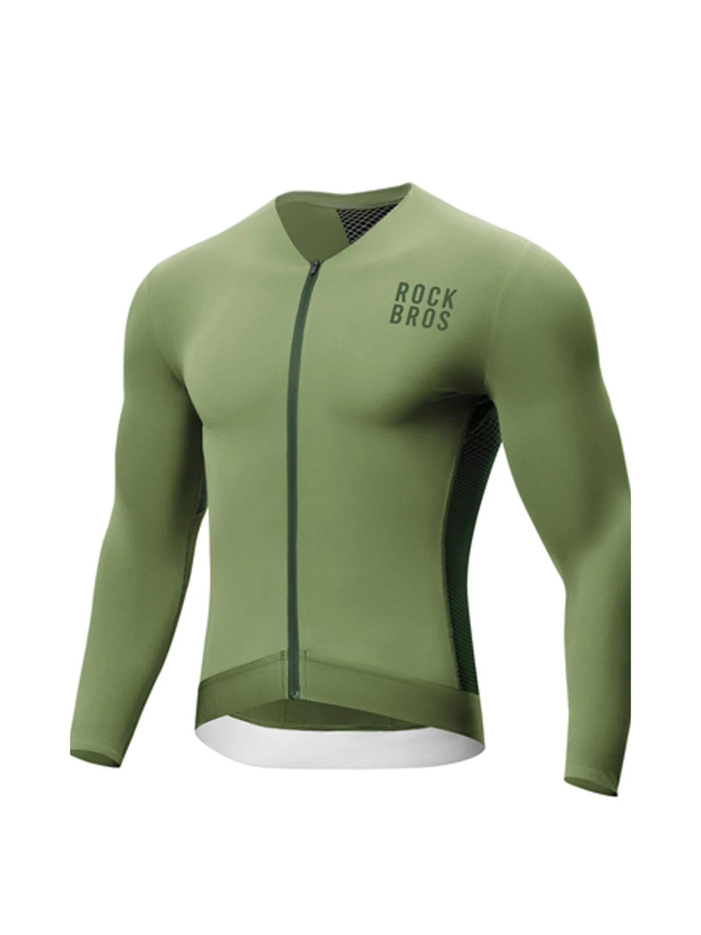 ROCKBROS Jersey 'Fahrradtrikot Atmungsaktiv Langarm' in M/Regular in Dark green, Item view