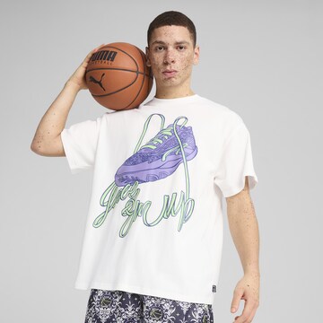 PUMA Performance shirt 'Lace Em Up' in White: front
