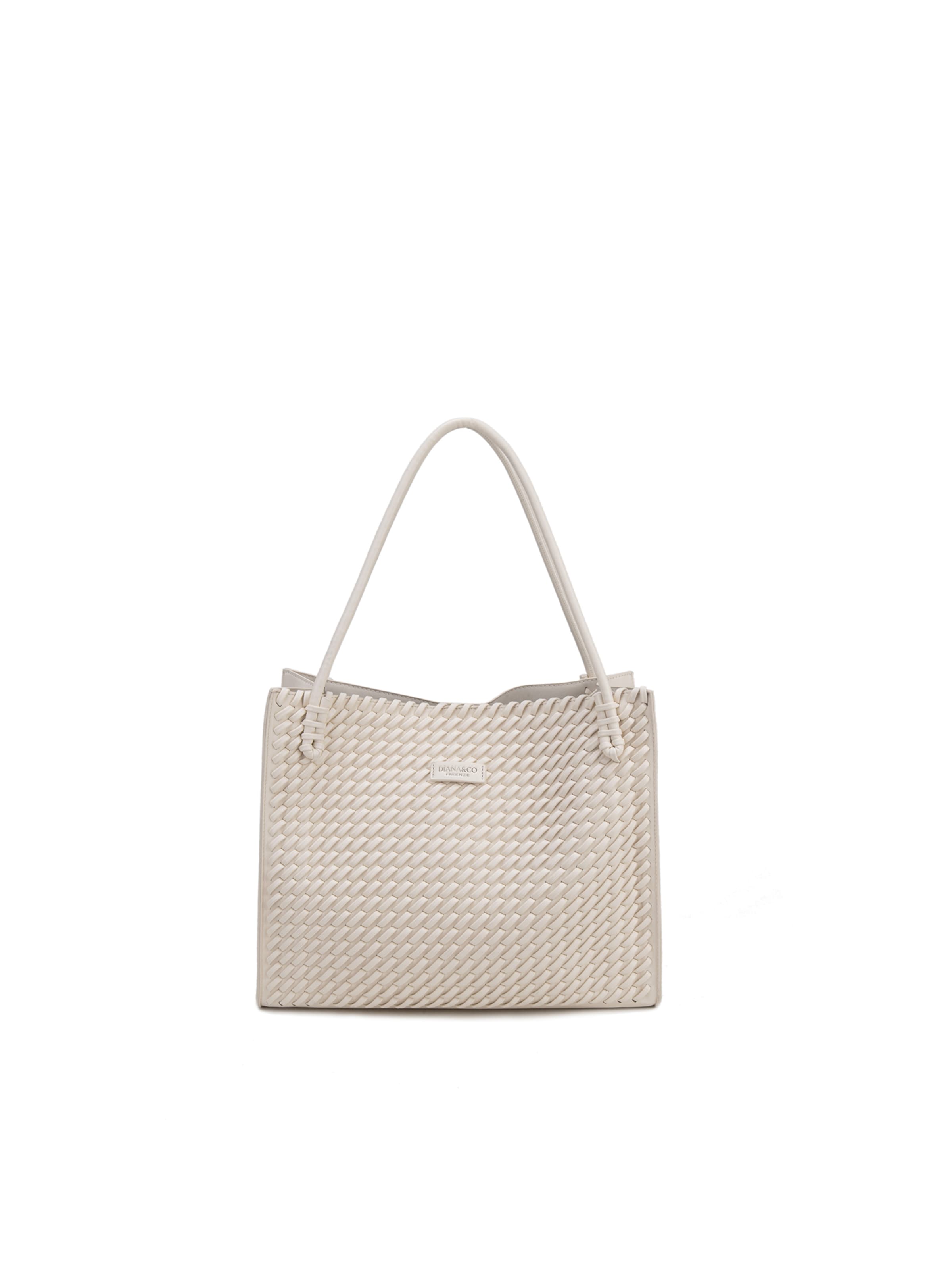Shopper 'Borsa Shopper Silvana Elite - Pelle Vegana Intrecciata' di Diana&Co. in beige: frontale