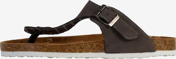 terre de marins - Zapatos abiertos 'Saline-Pantoletten aus Leder' en gris: frente
