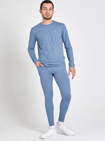 SPORTKIND Slimfit Sporthose 'Lauftights mit Taschen, lang'‌‌ in Grau: Vorderseite