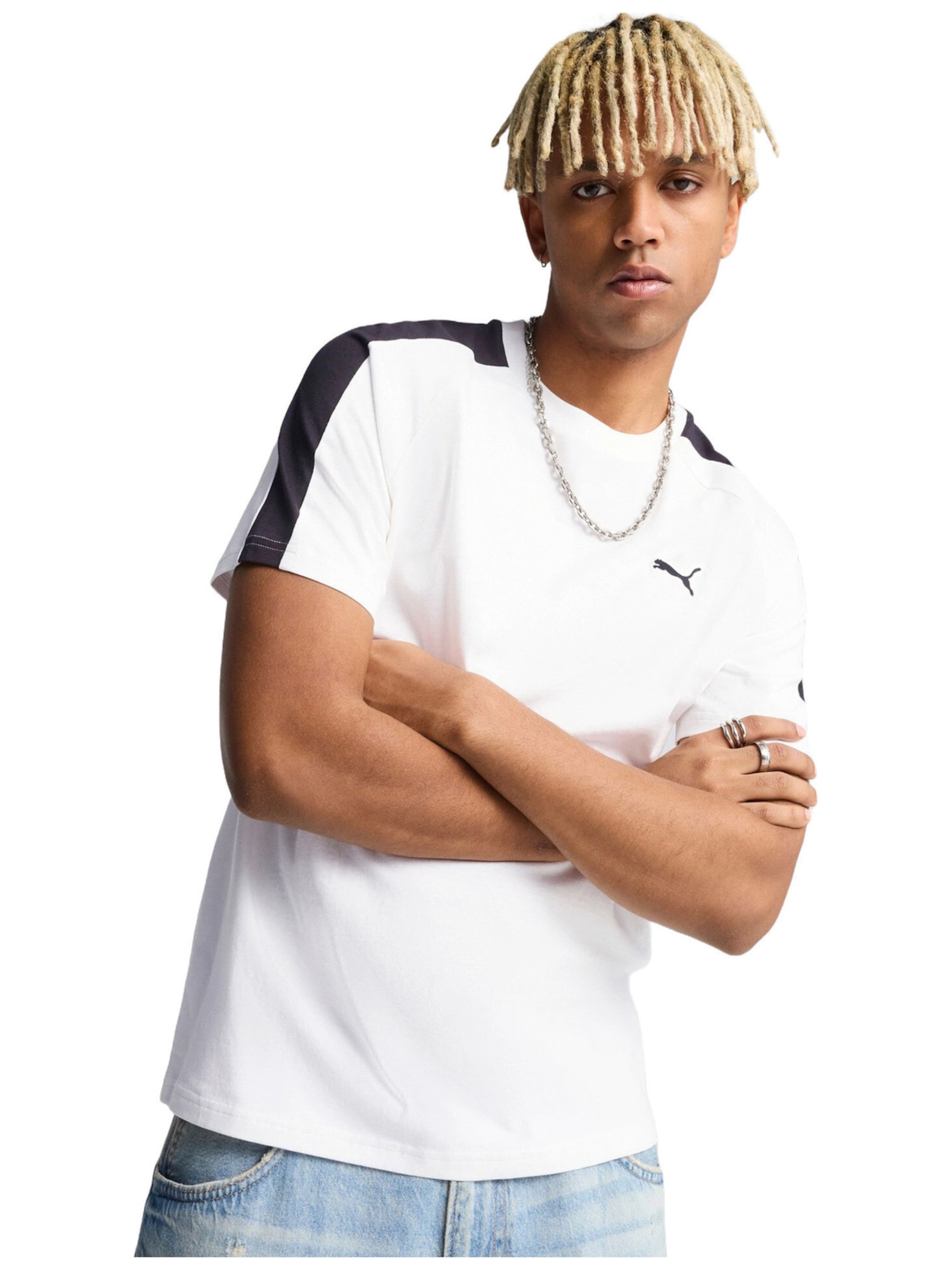 PUMA - Camiseta 'Puma T7 Tee' en blanco: frente