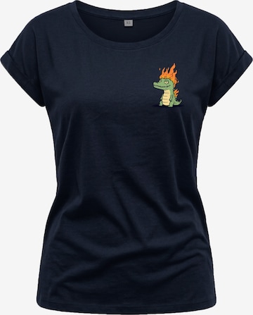 MAKAYA Shirt 'Krokodil' in Blue: front