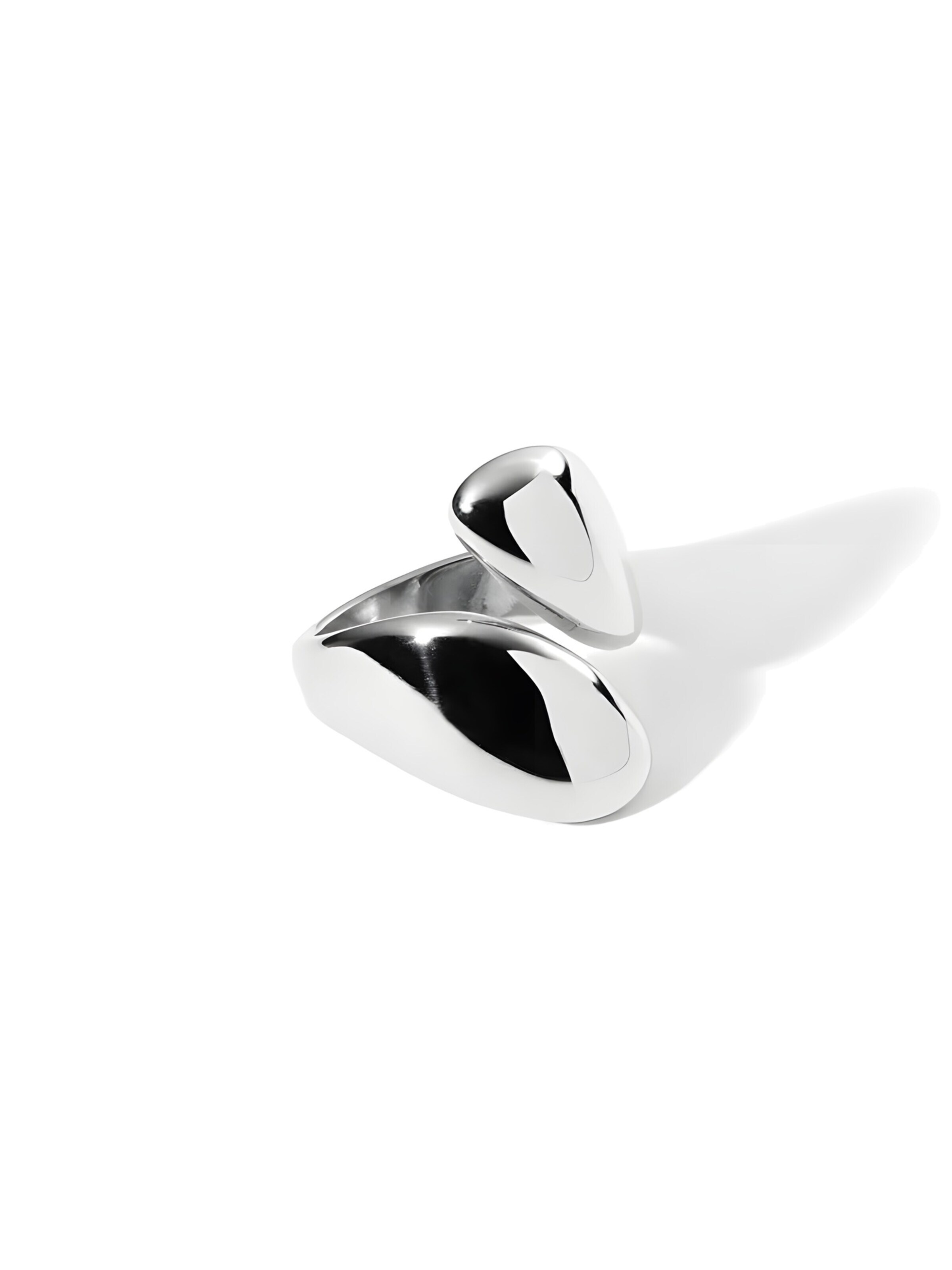 hiBALI Ring 'Chunky Edgy'‌‌‌ in Silber: Vorderseite