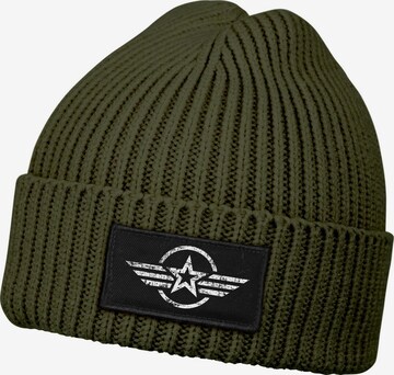 Neverless Beanie 'Airforce Wings' in Green: front