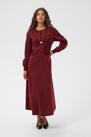 CULTURE - Vestido 'Ajda Antoinett' em castanho: frente