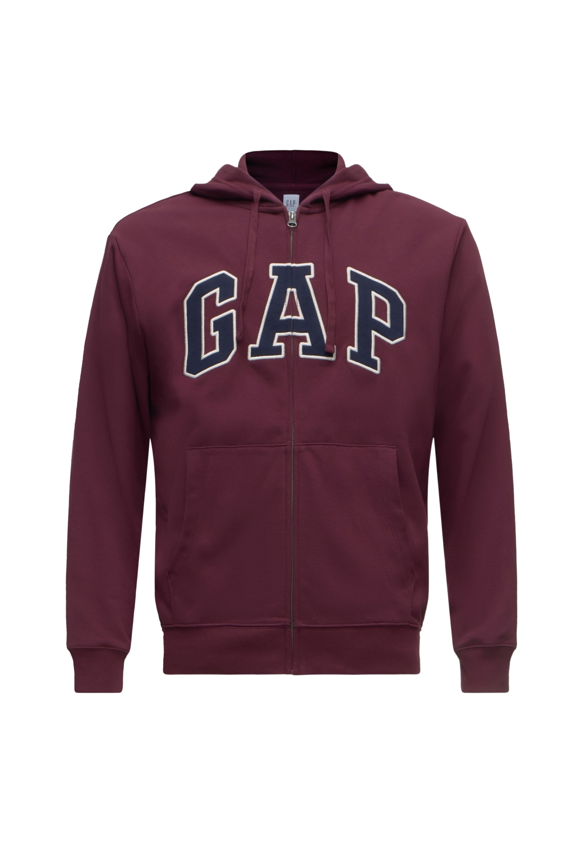 GAP Sweatjacke 'HERITAGE' in XS in navy / burgunder / weiß, Produktansicht