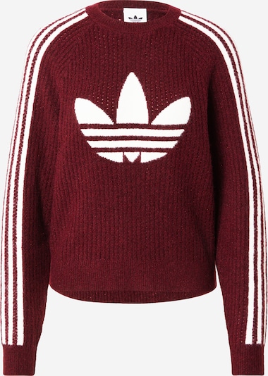 Megztinis iš ADIDAS ORIGINALS, spalva – burgundiško vyno spalva / balta, Prekių apžvalga