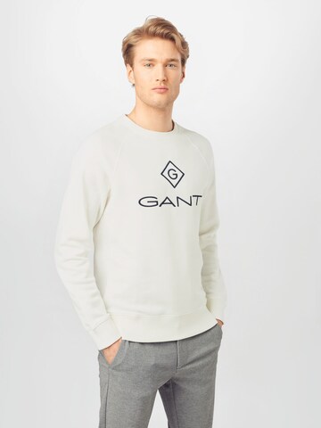 GANT Regular Fit Sweatshirt 'LOCK UP' in Weiß: predná strana