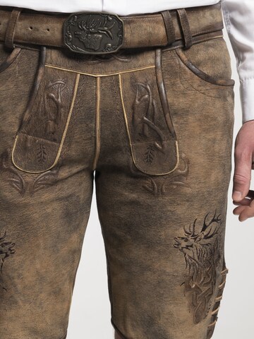 SPIETH & WENSKY Slim fit Traditional Pants 'Marc' in Brown