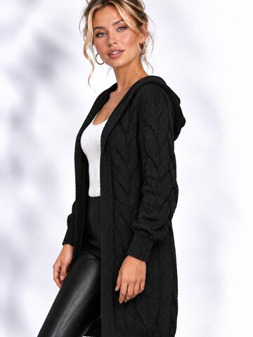 Worldclassca Strickjacke 'Worldclassca Strickjacke Lang mit Kapuze'‌‌‌‌‌‌‌‌ in Schwarz
