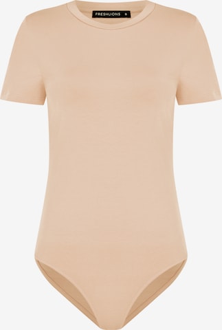 FRESHLIONS Shirt bodysuit 'Amata' in Beige: front