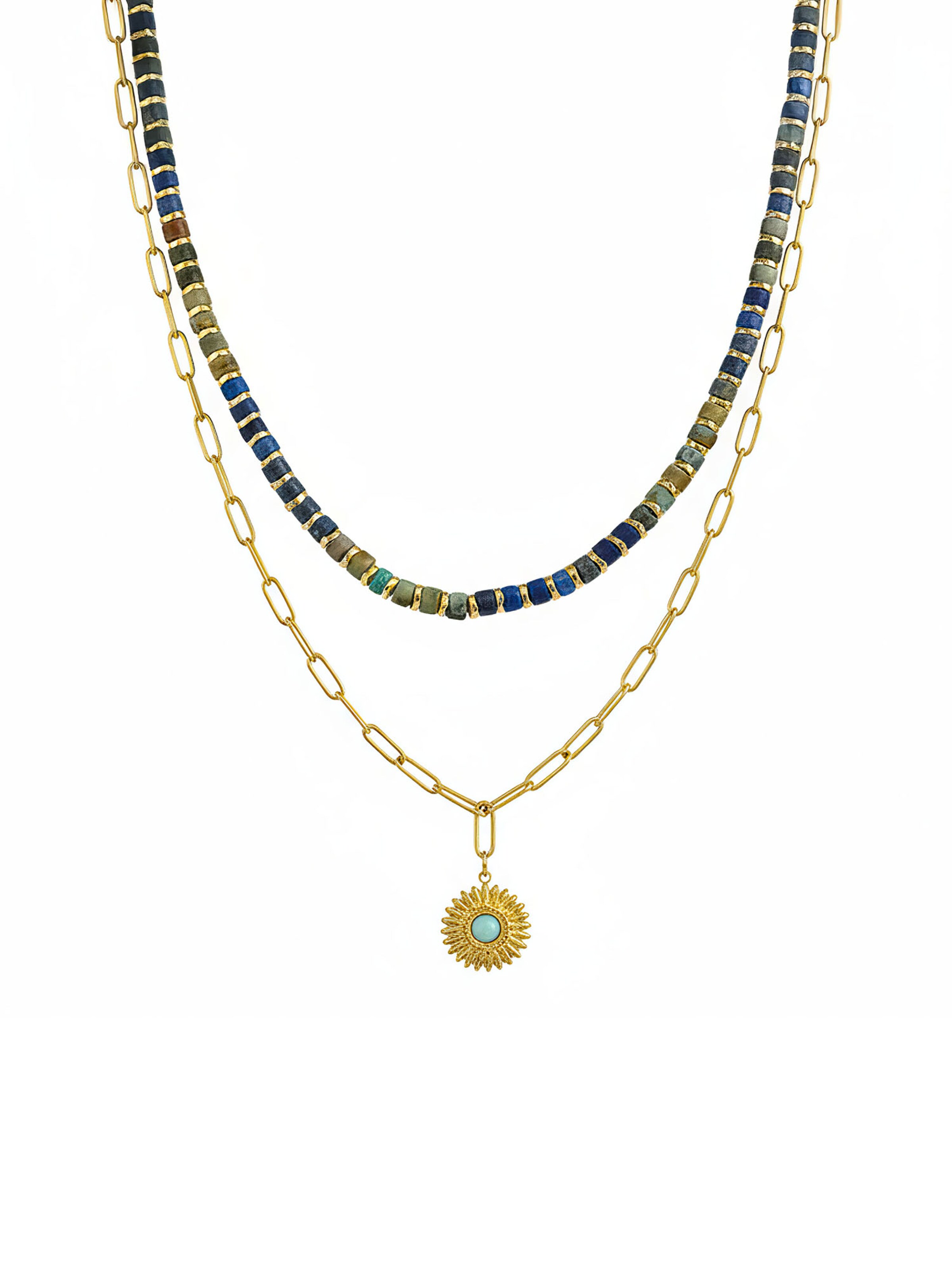 Nemomatheo Necklace 'Sun & Stone' in Blue