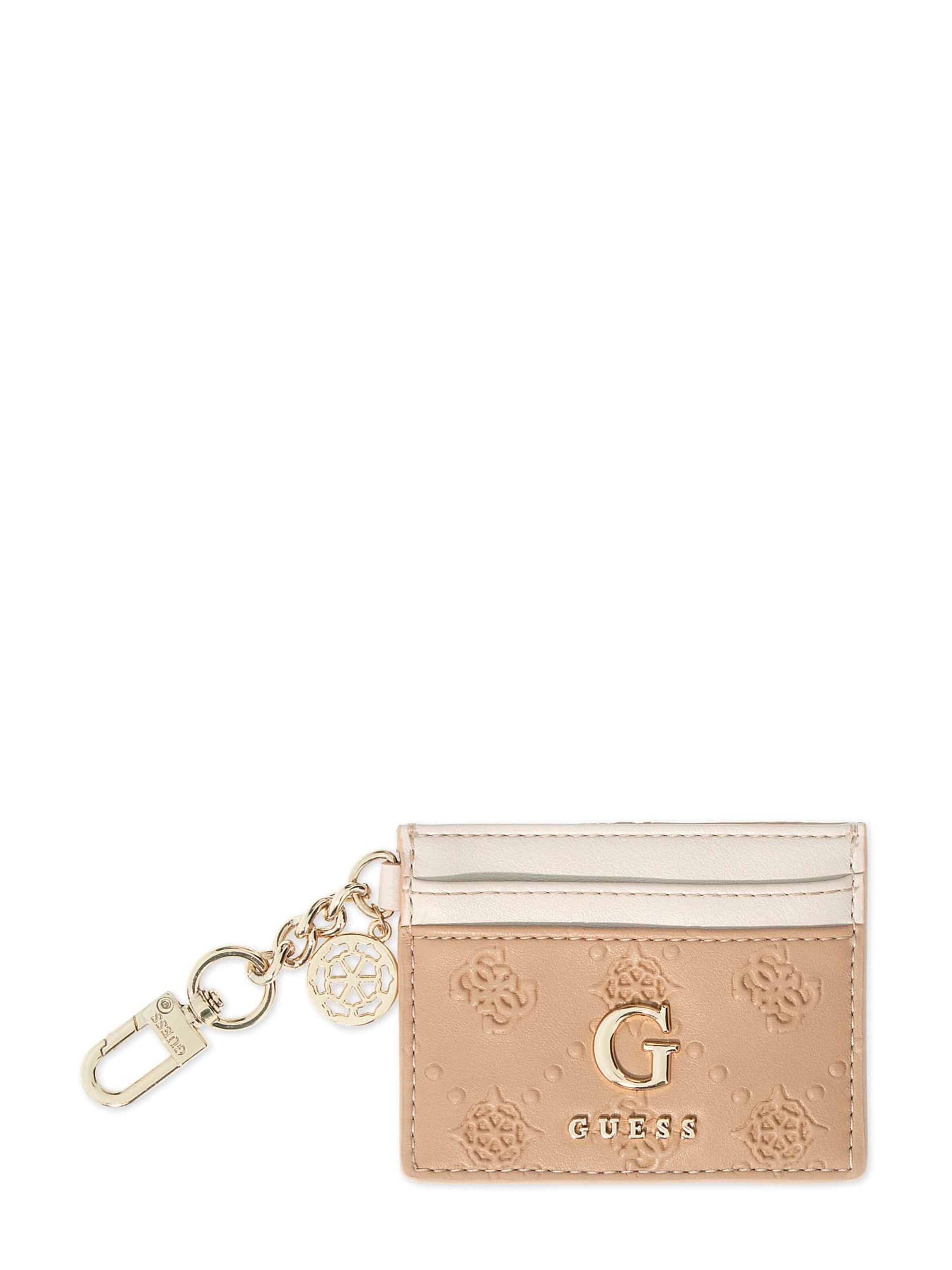 GUESS Key Ring in Beige: front