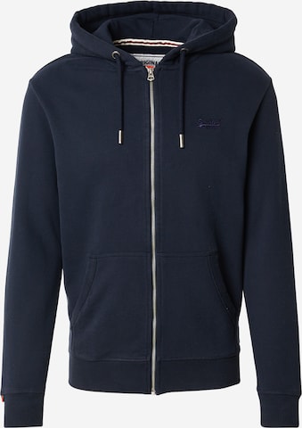 Veste de survêtement 'Essential' Superdry en bleu : devant