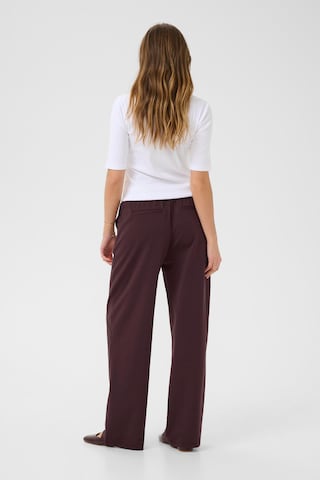 Kaffe Loose fit Trousers with creases 'Jenny' in Brown