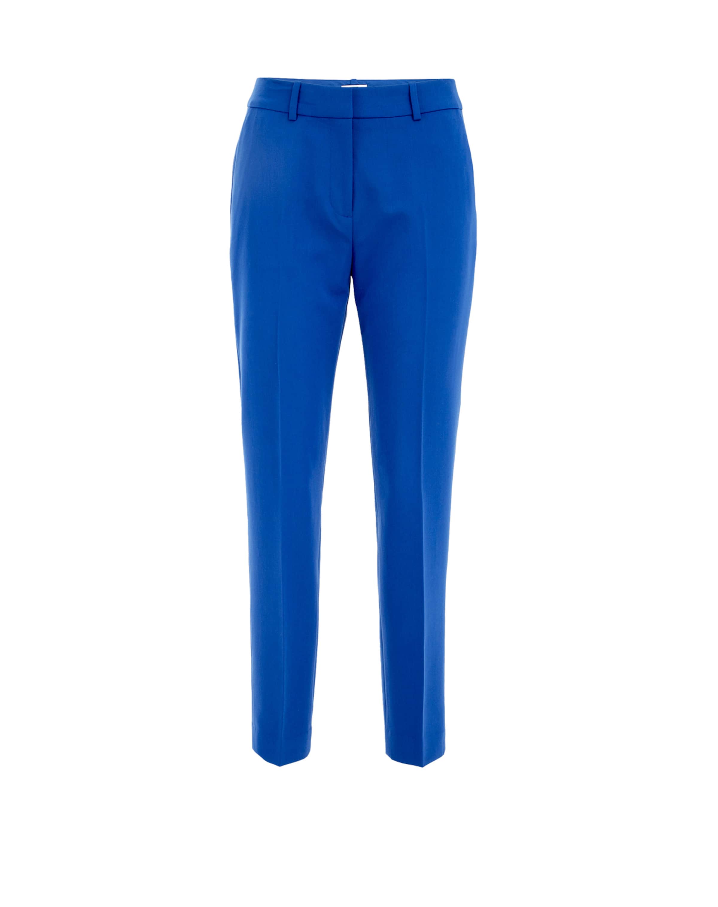 WE Fashion Slim fit Trousers with creases in Blue: front