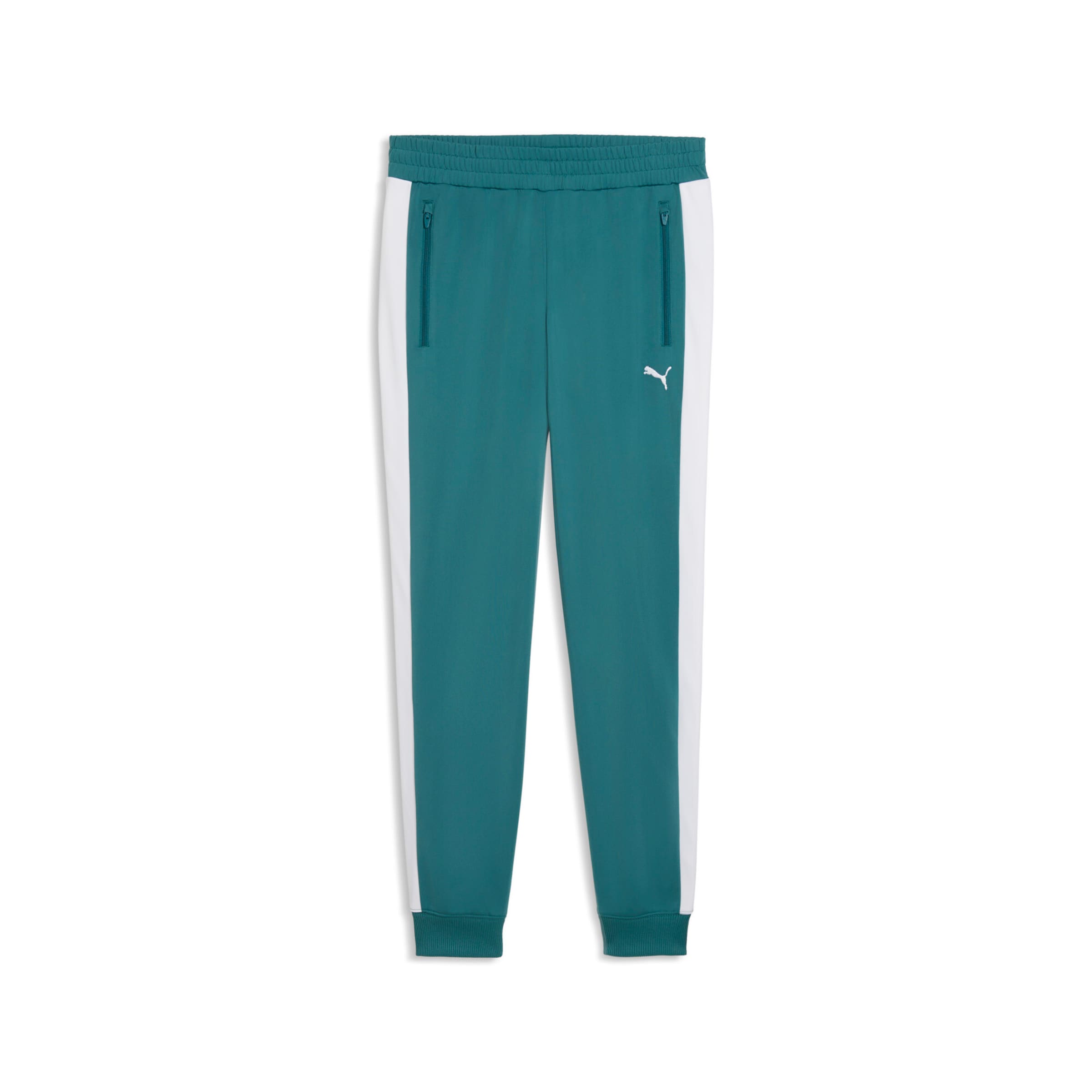 PUMA Workout Pants 'Ess T7' in Green: front