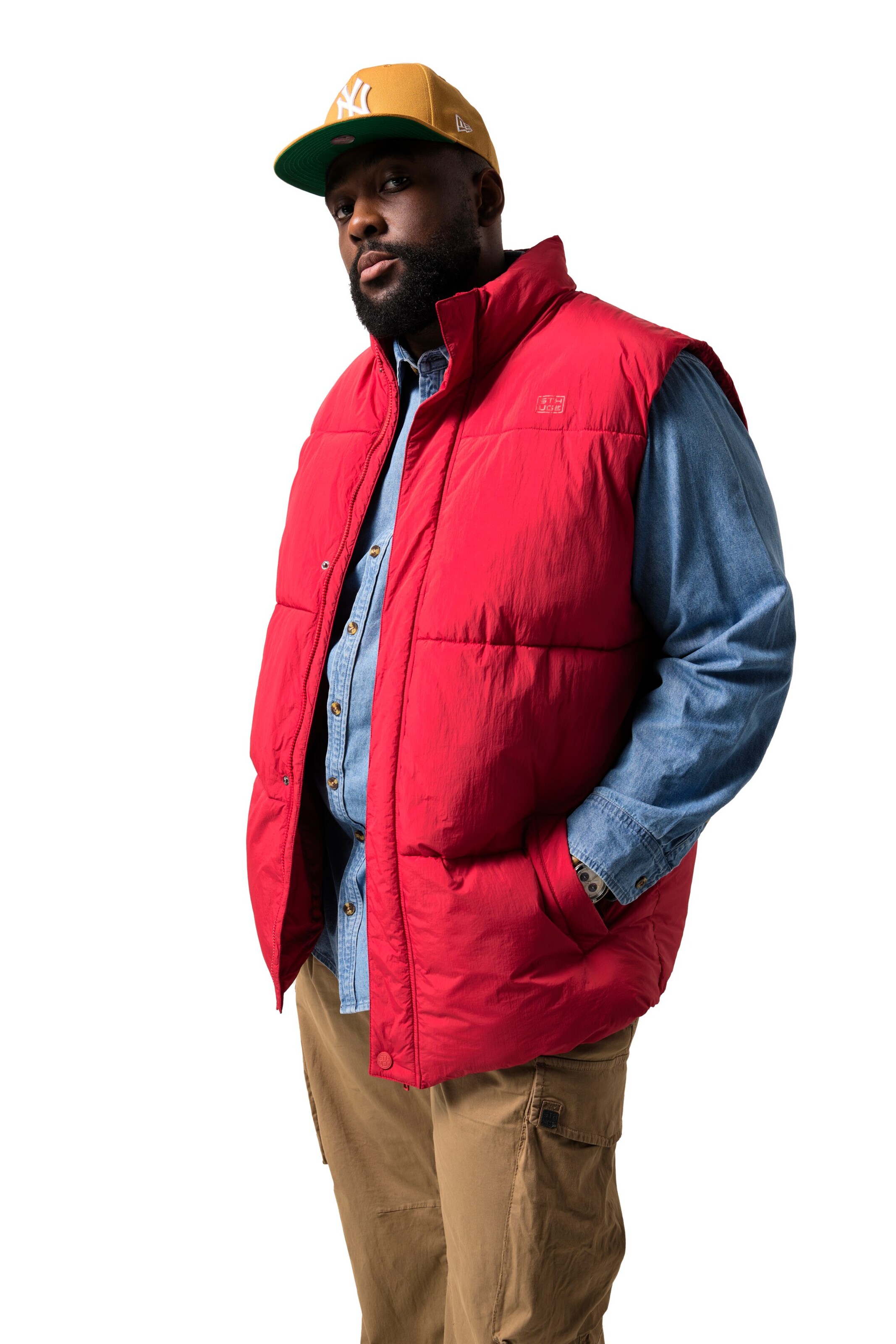 STHUGE Weste in Rot: Vorderseite