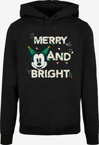 ABSOLUTE CULT Sweatshirt 'Mickey Mouse - Merry And Bright' in Zwart: voorkant