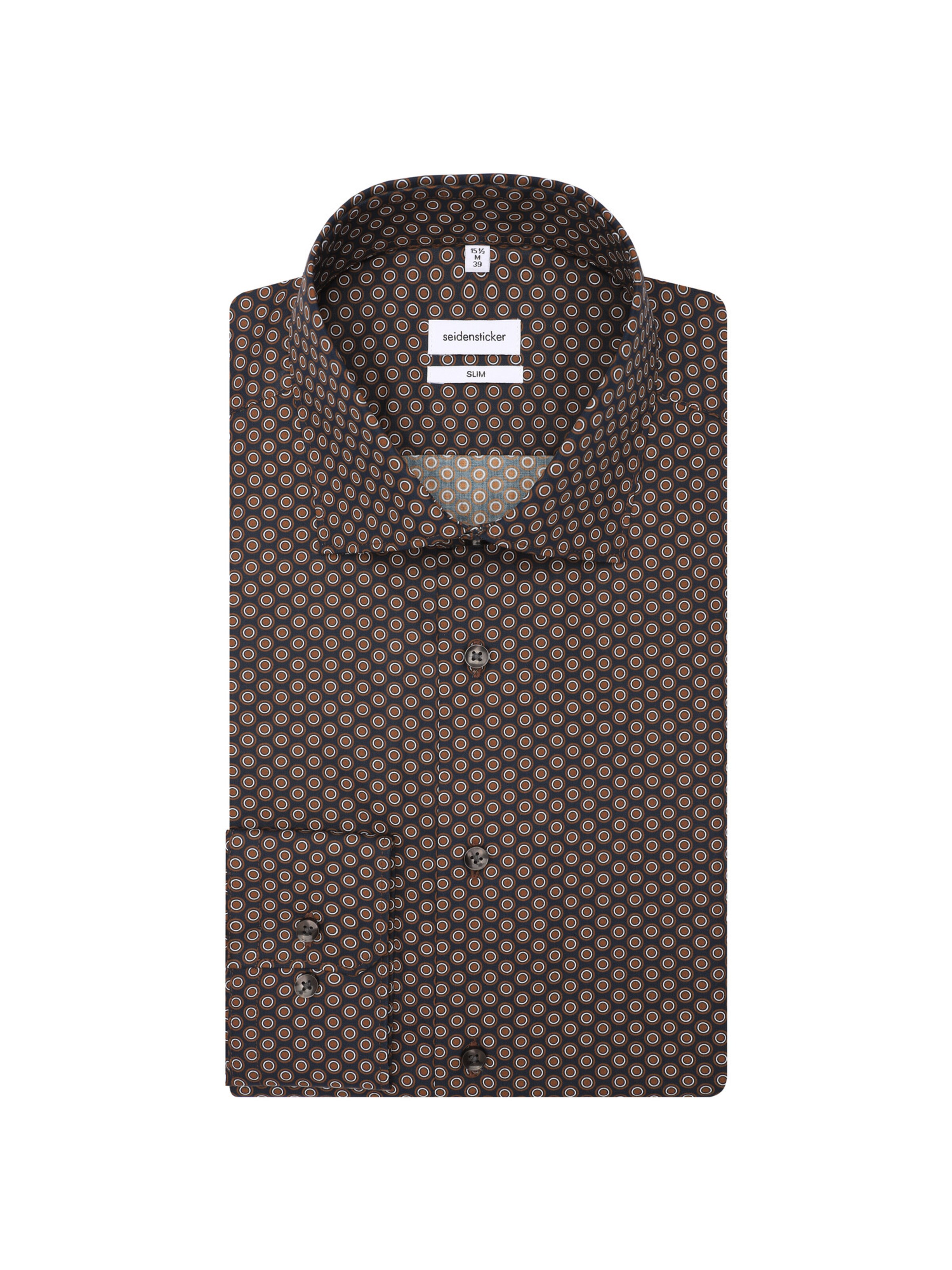 SEIDENSTICKER Super Slim Fit Businesshemd 'SMART ESSENTIALS' in Braun