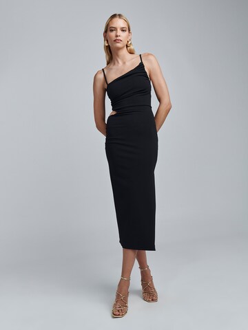 BWLDR Suknia wieczorowa 'HALLON MIDI DRESS' w kolorze czarny: przód