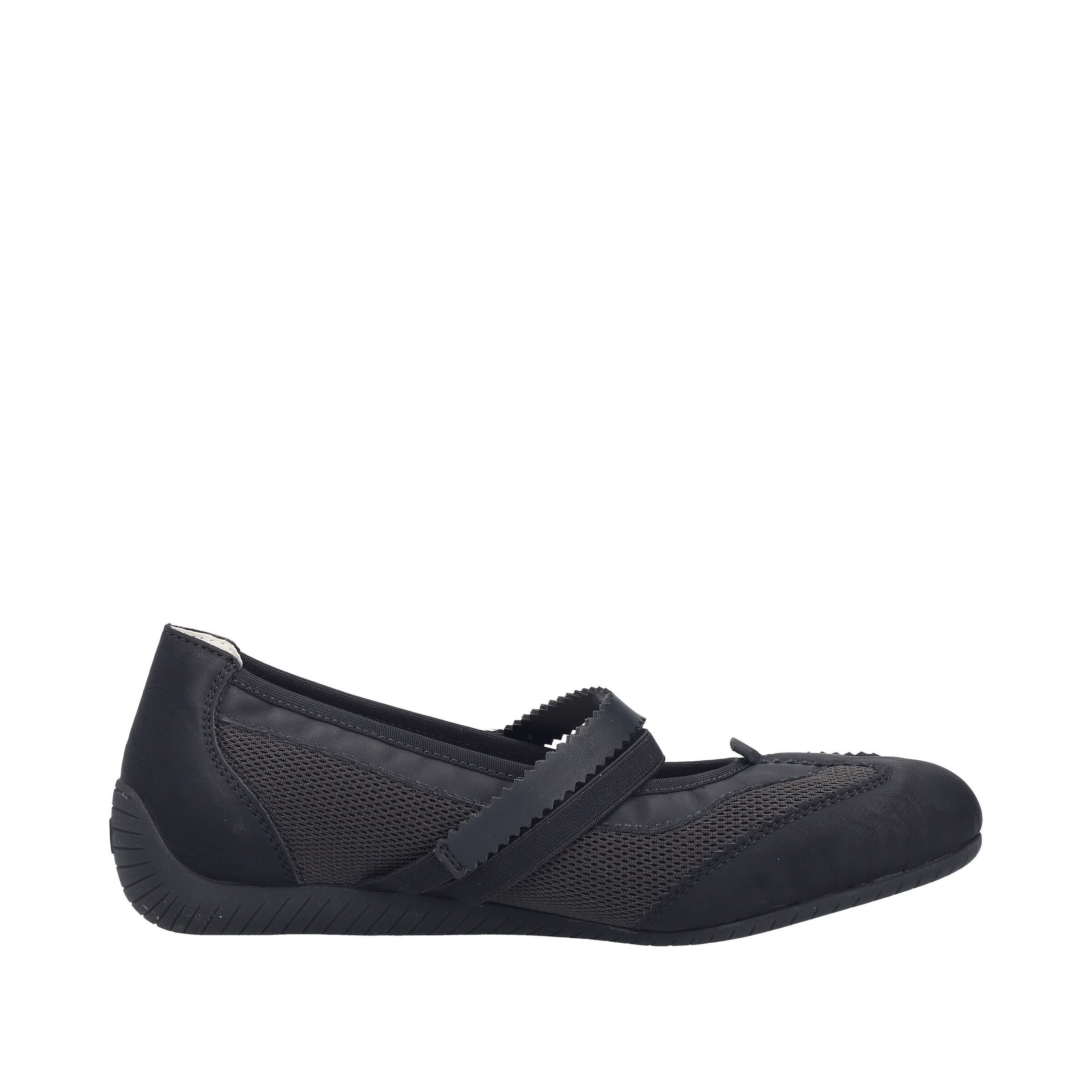 Rieker Ballet Flats with Strap in Black
