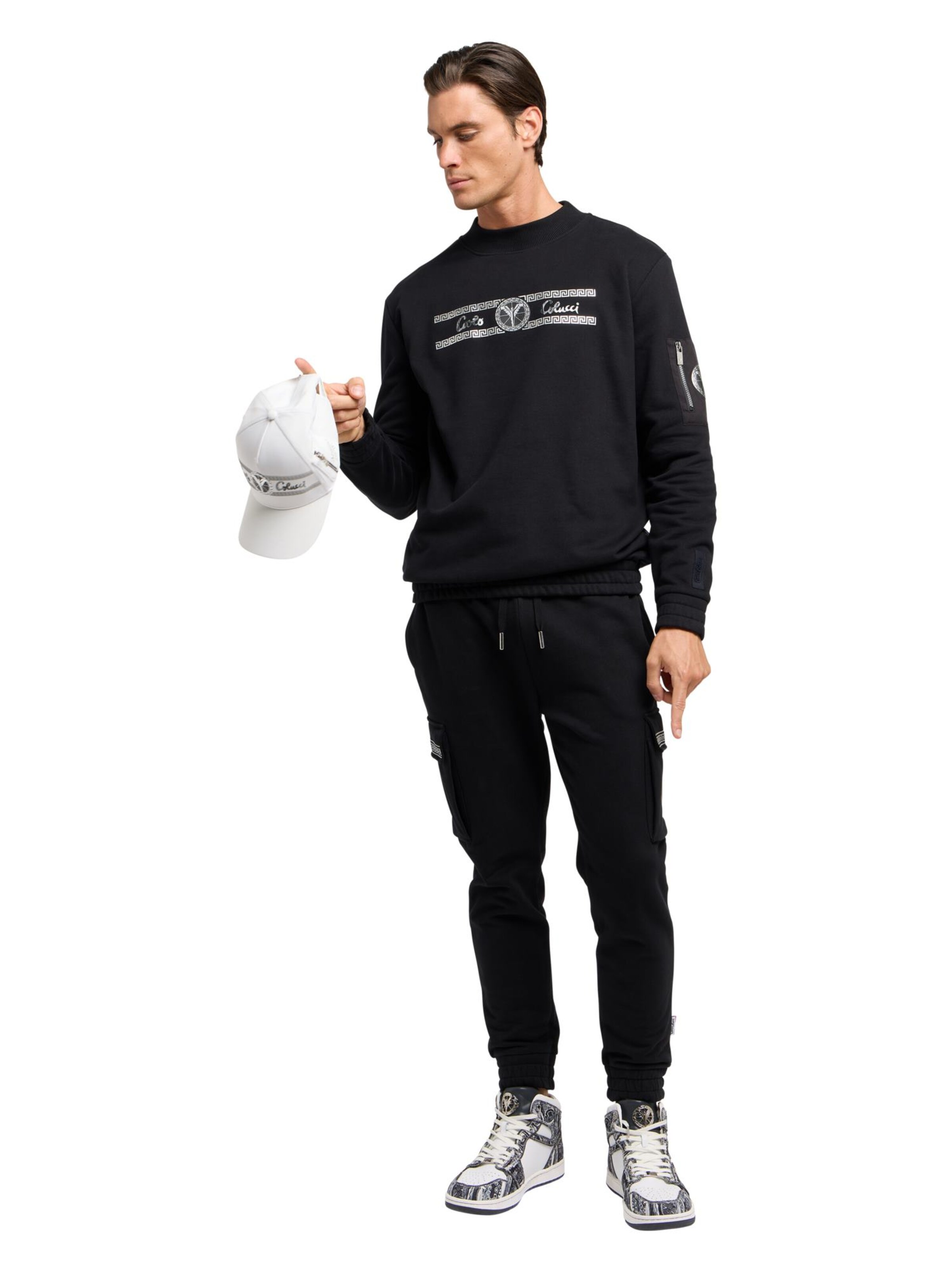 Carlo Colucci Sweatshirt 'Di Stasio' in Black