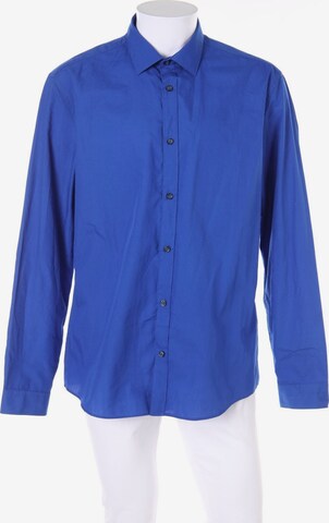 H&M Button Up Shirt in XL in Blue: front