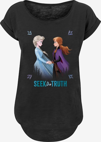 T-shirt 'Disney Frozen 2 Elsa And Anna Seek The Truth' F4NT4STIC en noir : devant