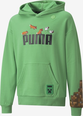 PUMA Sweatshirt 'Minekraft' in Green: front