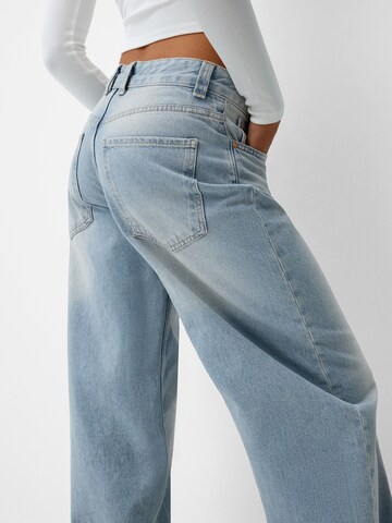 Wide Leg Jean Bershka en bleu