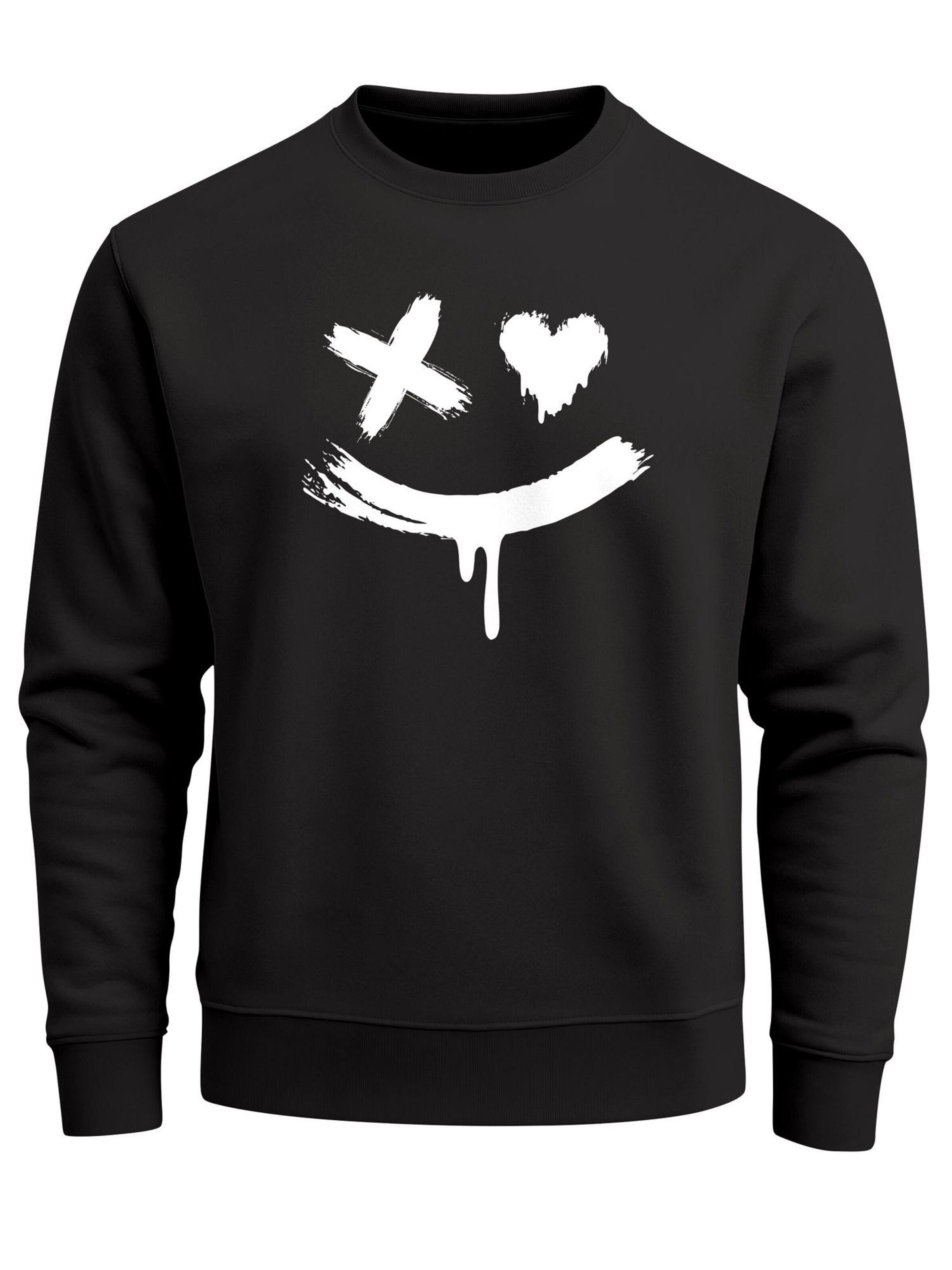 Neverless Sweatshirt 'Creepy Smile'‌‌‌‌‌‌ in Schwarz: Vorderseite