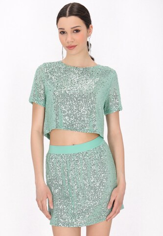 myMo at night Shirt 'Evening' in Groen: voorkant