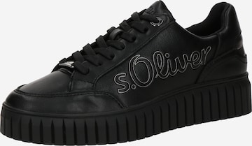 Sneaker low de la s.Oliver pe negru: față