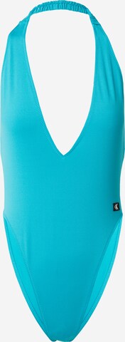 Calvin Klein Swimwear Badpak 'PLUNGE' in Blauw: voorkant