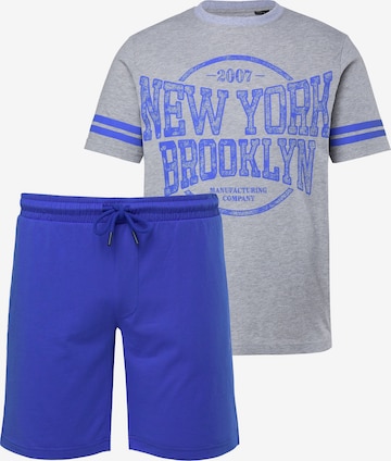 Men Plus Short Pajamas in Blue: front