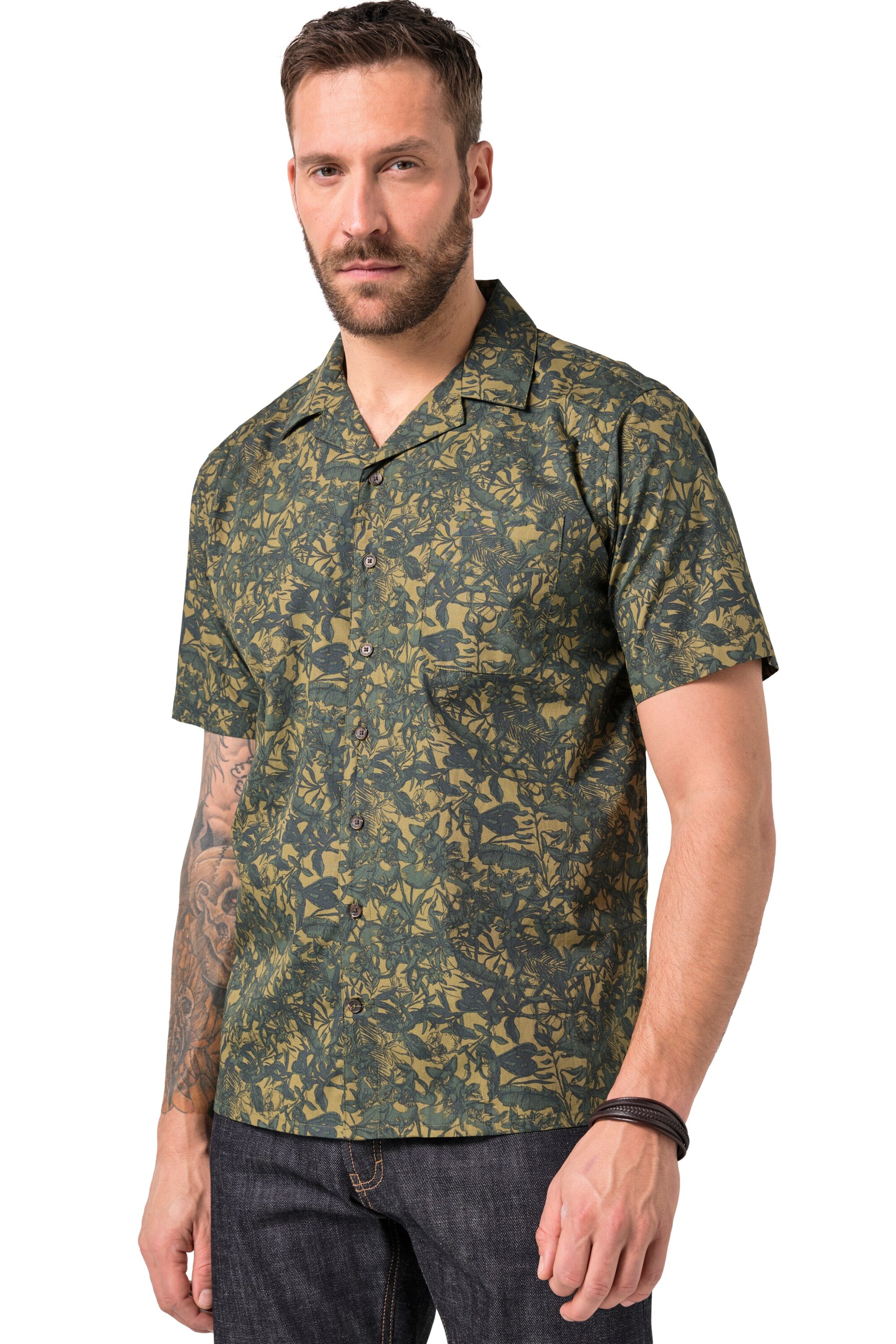 JP1880 Regular Fit Hemd in Grün: Vorderseite