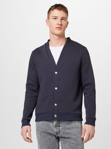 BURTON MENSWEAR LONDON Knit Cardigan in Blue: front