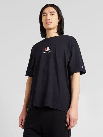 Champion Authentic Athletic Apparel Тениска в черно: отпред